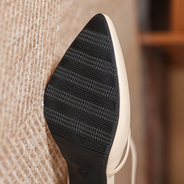 Women's Chunky Heel Hollow Single Buckle Pointed Toe High Heel Sandals, Women Shoes