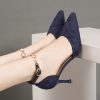 High-Heeled Sandals with a Pointed Toe And a Thin Strap Design., Women Shoes