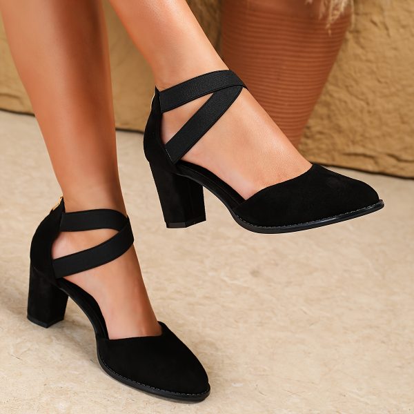 Elegant, Stylish, And Comfortable High-Heeled Shoes with Cross Straps And Cutouts., Women Shoes