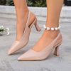 Women's Pointed Toe Simple Elegant Slip-On High Heels