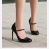 Round-Toe Wrist Strap Large-Size High Heels