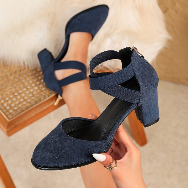 Elegant, Stylish, And Comfortable High-Heeled Shoes with Cross Straps And Cutouts., Women Shoes