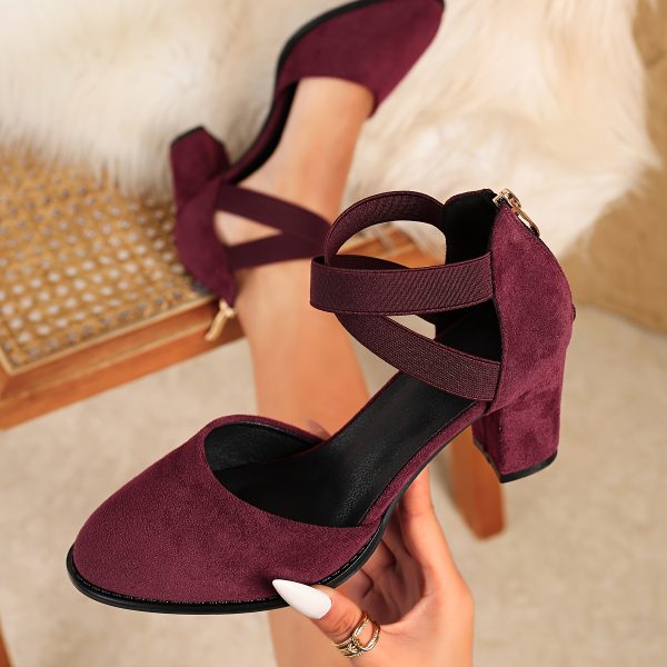 Elegant, Stylish, And Comfortable High-Heeled Shoes with Cross Straps And Cutouts., Women Shoes