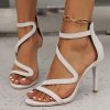 Women's Roman Sandals, New Summer Snake Print Sexy Thin Heel Fashion High Heels, Transparent Open Toe Snake Print Fashion Sandals, Women Shoes