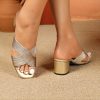 New Summer High-Heeled Women'S Sandals with Golden Woven Jute, Easy to Slip On, Stylish And Comfortable for Outings., Women Shoes