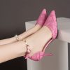 High-Heeled Sandals with a Pointed Toe And a Thin Strap Design., Women Shoes