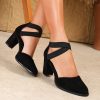 Elegant, Stylish, And Comfortable High-Heeled Shoes with Cross Straps And Cutouts., Women Shoes