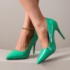 Designer French-Style Patent Pointed Toe Flat Heels with Thin Heel, Versatile and Sexy for the Workplace, Women Shoes