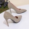 Designer French-Style Patent Pointed Toe Flat Heels with Thin Heel, Versatile and Sexy for the Workplace, Women Shoes