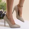 Designer French-Style Patent Pointed Toe Flat Heels with Thin Heel, Versatile and Sexy for the Workplace, Women Shoes